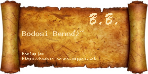 Bodosi Bennó névjegykártya